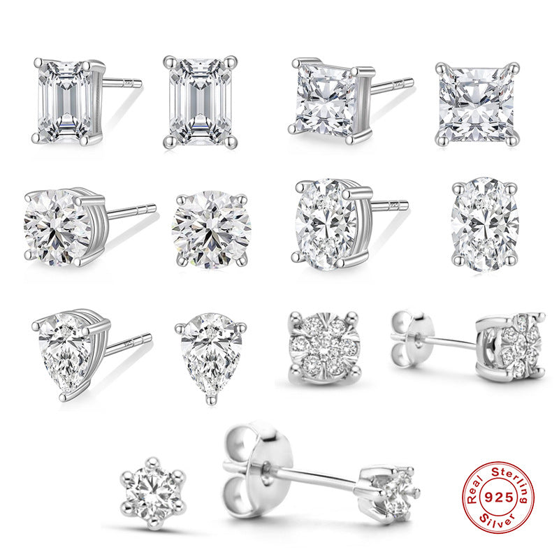 Geometric Square Zircon Earrings