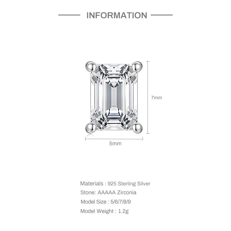 Geometric Square Zircon Earrings – image 6