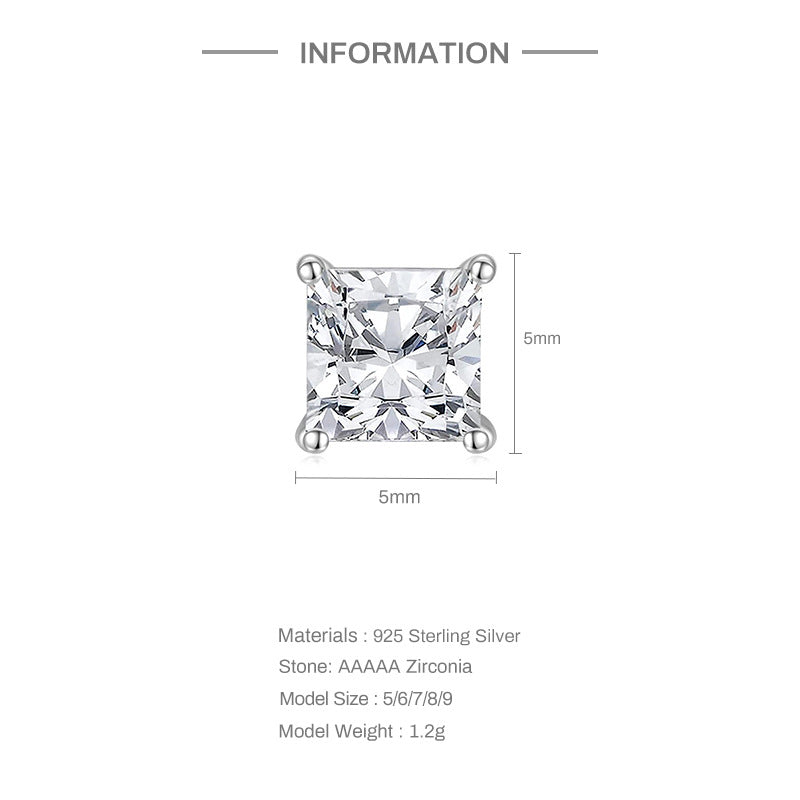 Geometric Square Zircon Earrings – image 7