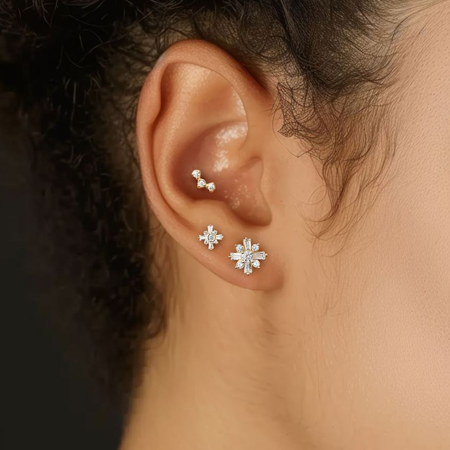 Geometric Square Zircon Stud Earrings