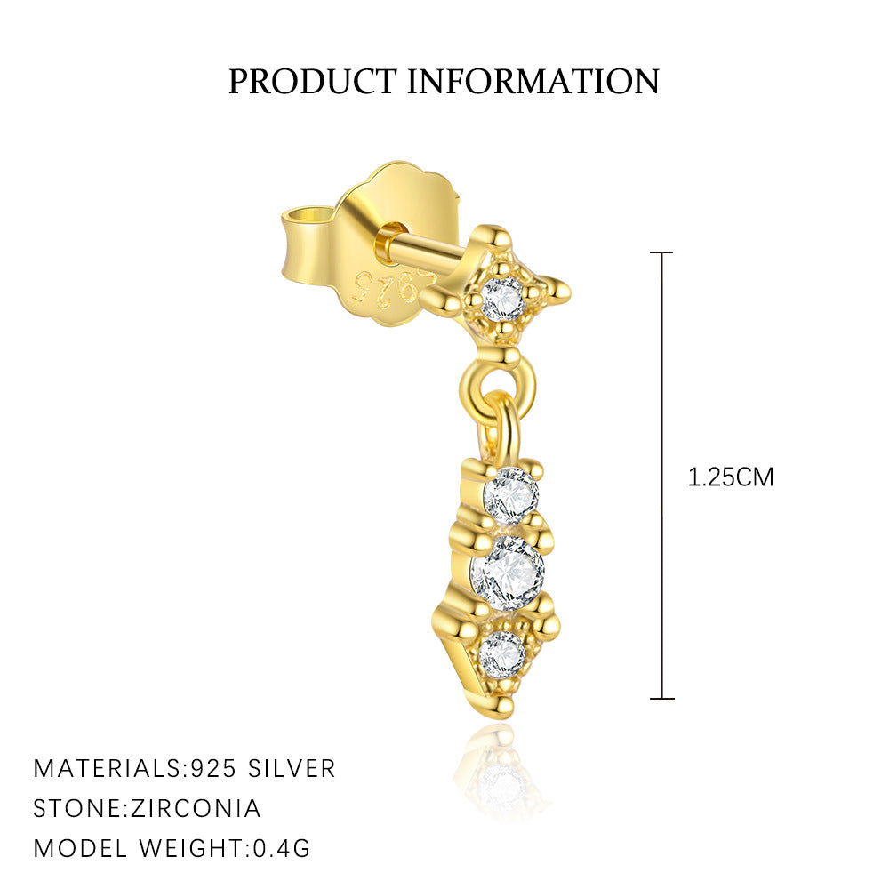 Geometric Zircon Stud Earrings – image 4