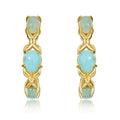 Gold-Plated Amazonite C-Shaped Earrings