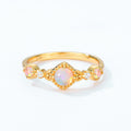 Gold-Plated Artificial Opal Ring