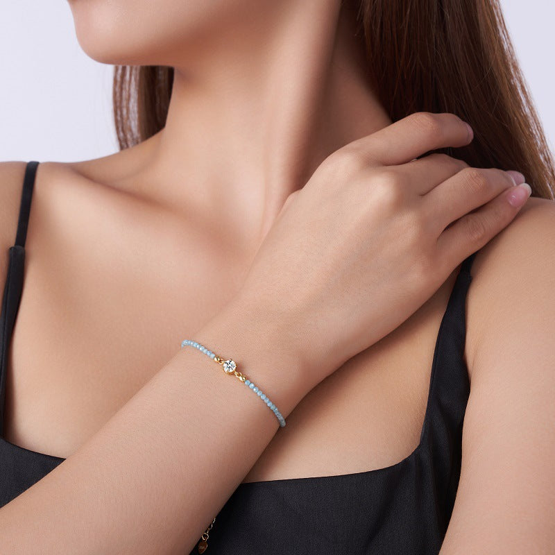 Gold-Plated Beaded Moissanite Bracelet – wholesale moissanite jewelry