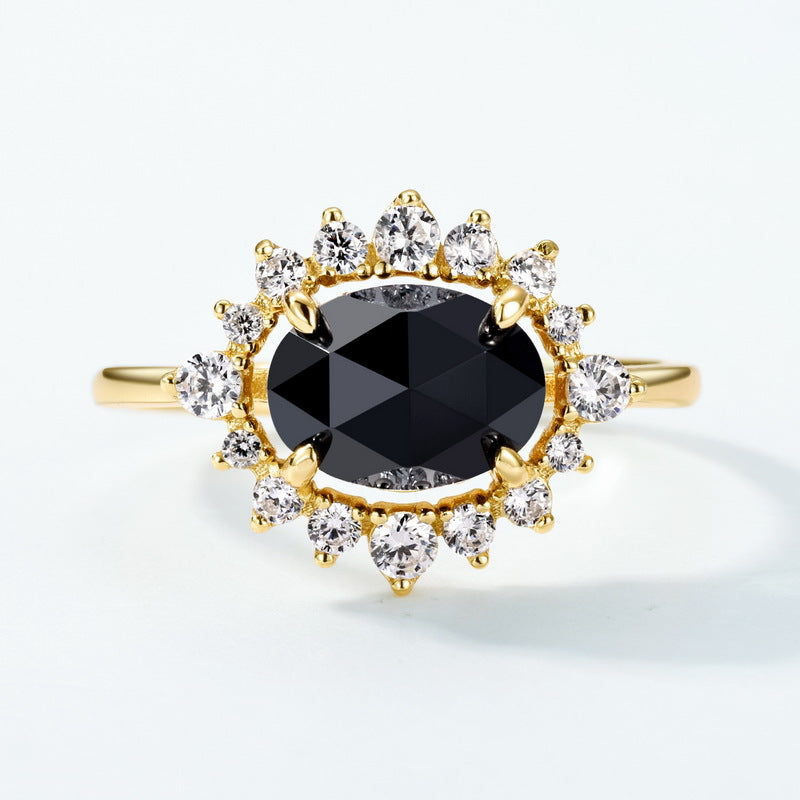 Gold-Plated Black Onyx Ring YCR229