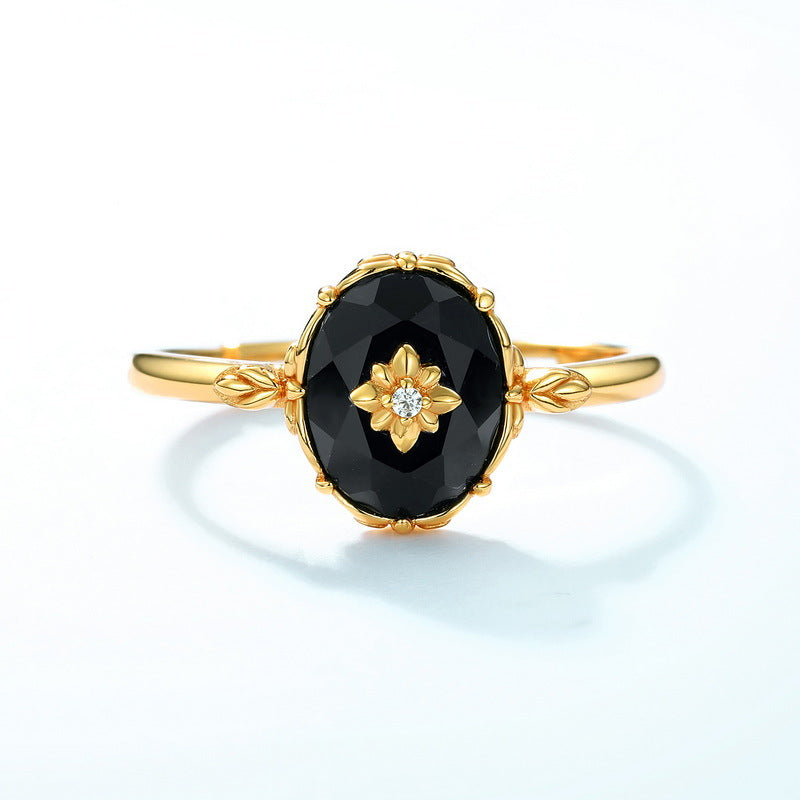 Gold-Plated Black Onyx Ring YCR210