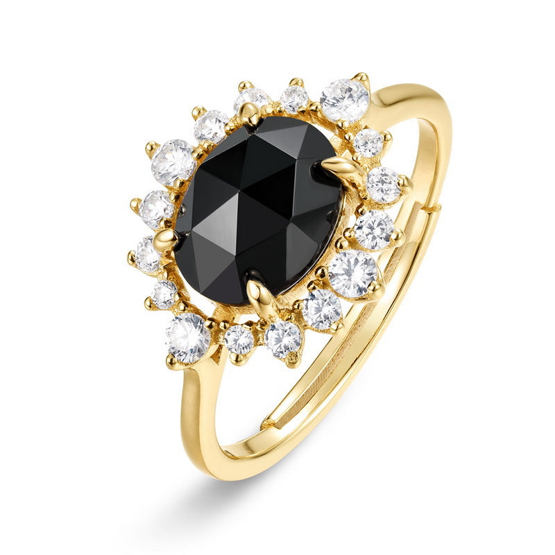 Gold-Plated Black Onyx Ring YCR229 – image 4
