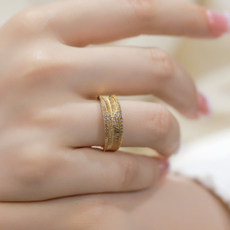 Gold-Plated Bohemian Vintage Style Zircon Ring – vintage jewelry wholesale suppliers