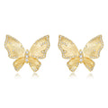 Gold-Plated Butterfly Zircon Earrings