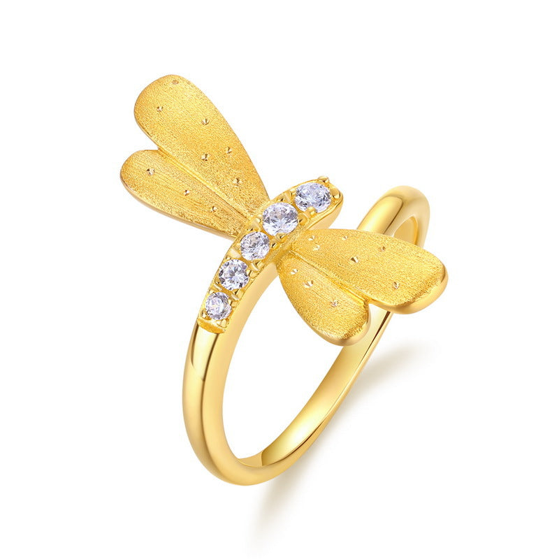 Gold-Plated Butterfly Zircon Ring – image 4