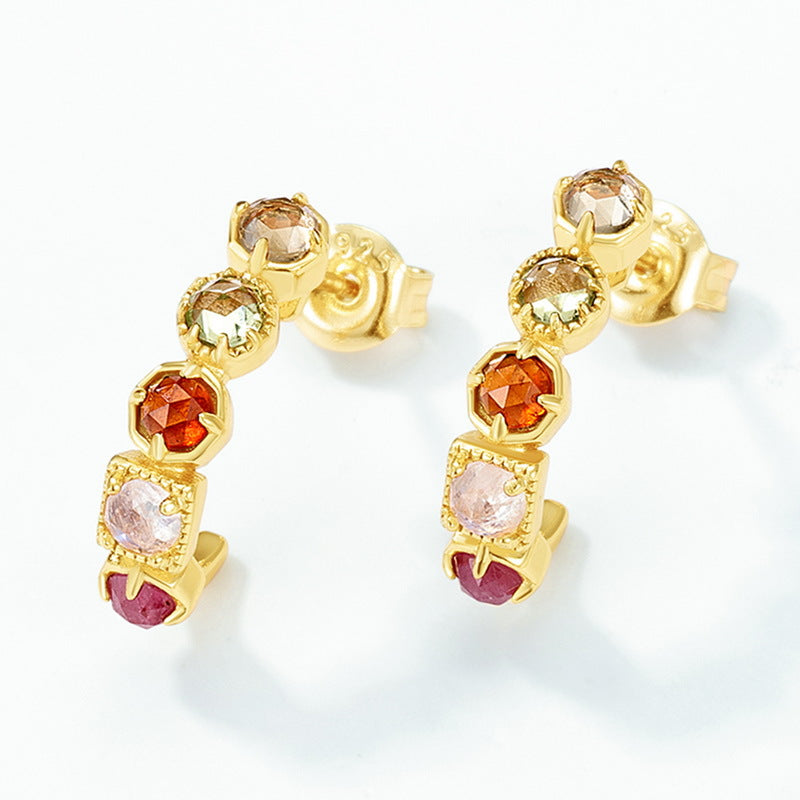 Gold-Plated Earrings Set with Blue Moonstone – gemstone jewelry supplier