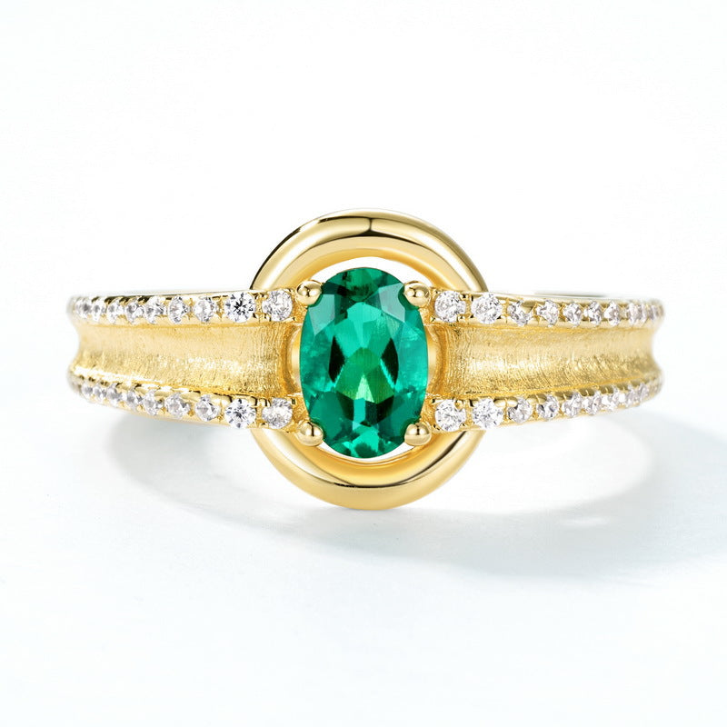 Gold-Plated Emerald Ring – gemstone jewelry supplier