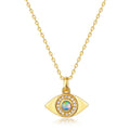 Gold-Plated Evil Eye Zircon-Inlaid Pendant Necklace