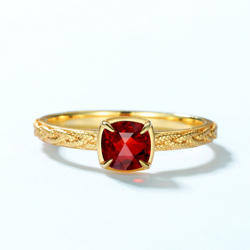Gold-Plated Garnet Ring – gemstone jewelry supplier