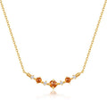 Gold-Plated Geometric Orange Garnet Pendant Necklace