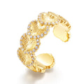 Gold-Plated Ginkgo Zircon Ring