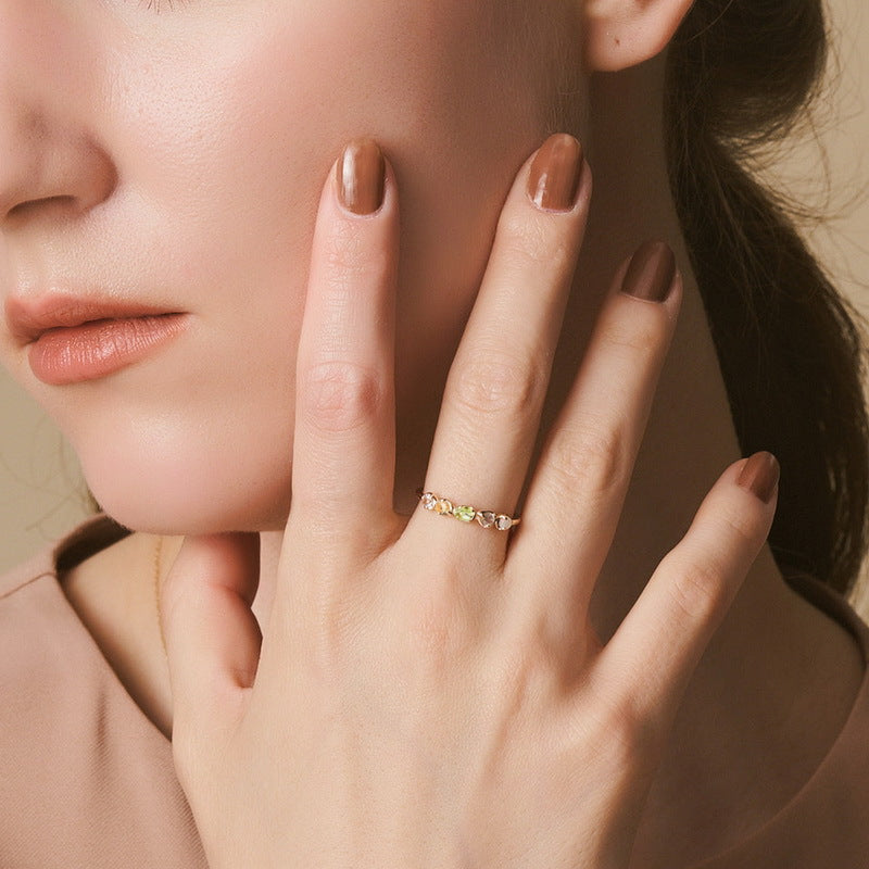 Gold-Plated Natural Peridot Ring – gemstone jewelry supplier