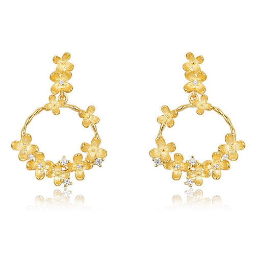 Gold-Plated Osmanthus Zircon Earrings