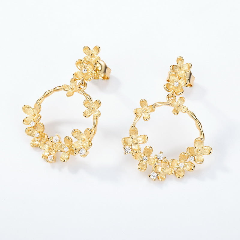 Gold-Plated Osmanthus Zircon Earrings – wholesale earrings in bulk