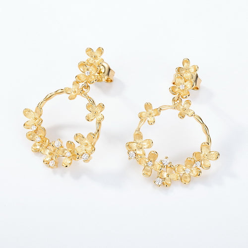 Gold-Plated Osmanthus Zircon Earrings – wholesale earrings in bulk