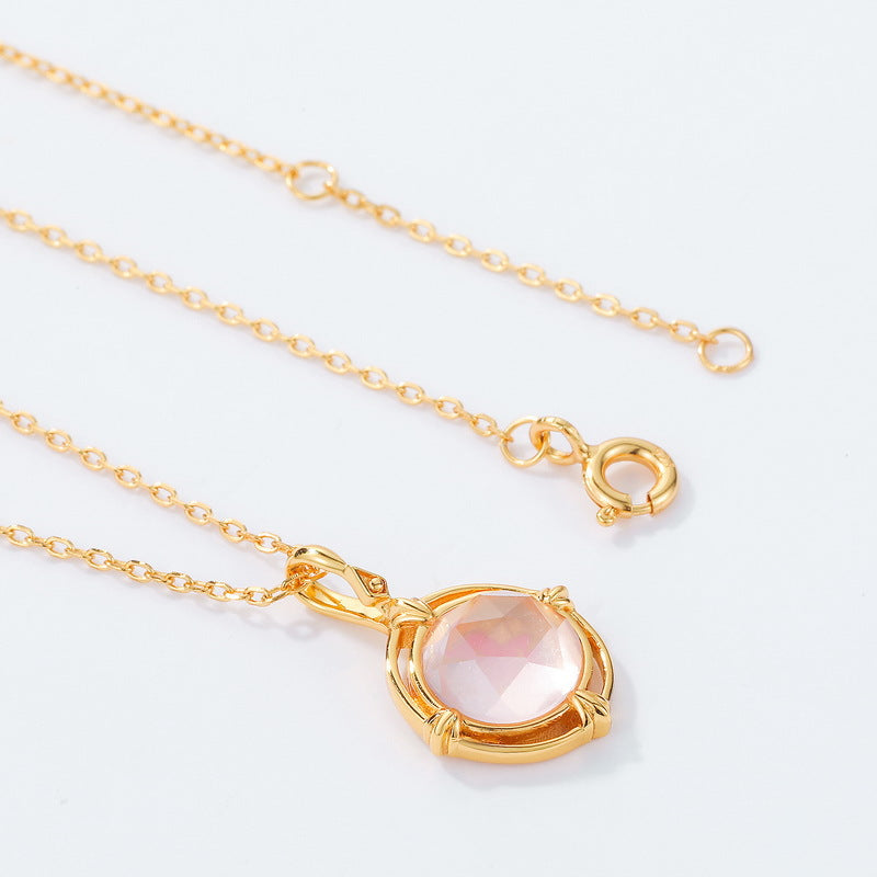 Gold-Plated Pink Enamel Bird Pendant Necklace – wholesale silver necklaces