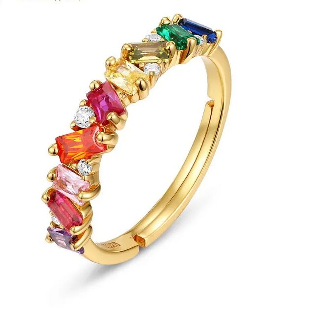 Baguette Rainbow Zircon Ring – image 4
