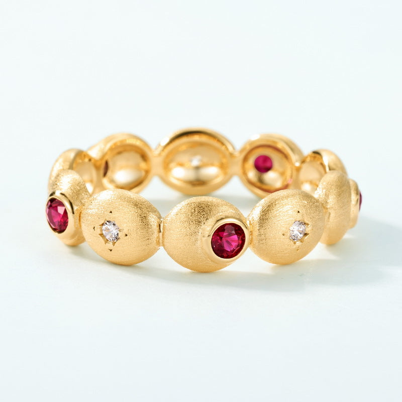 Gold-Plated Ruby Full Circle Ring