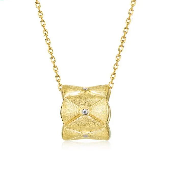 Gold-Plated Slim Waist Zircon Inlaid Necklace