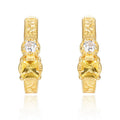 Gold-Plated Square Yellow Crystal Earrings