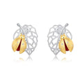Gold-Plated Stud with Red Agate Earrings