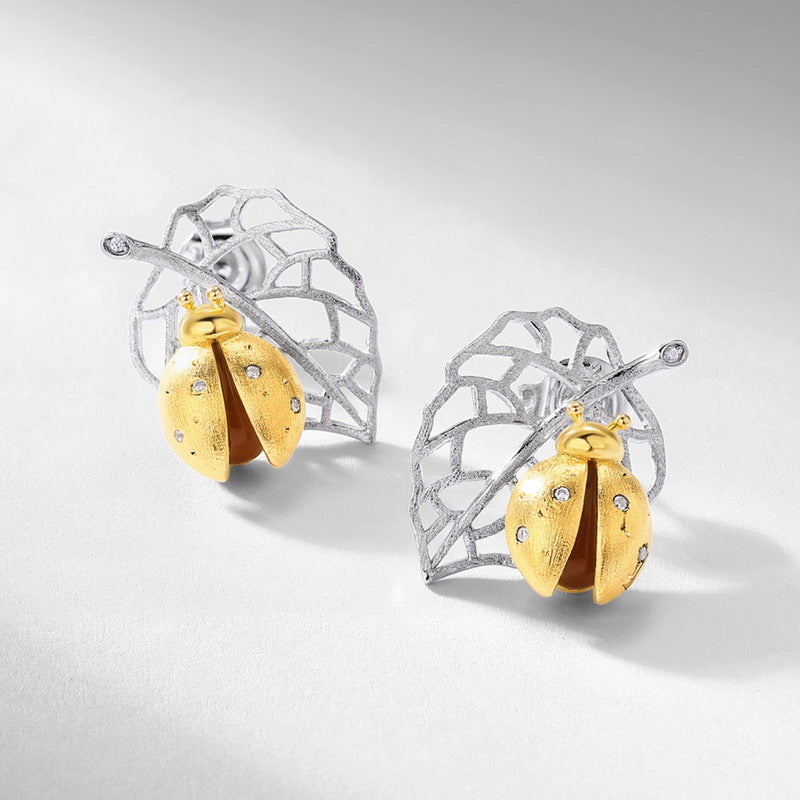 Gold-Plated Stud with Red Agate Earrings – gemstone jewelry supplier