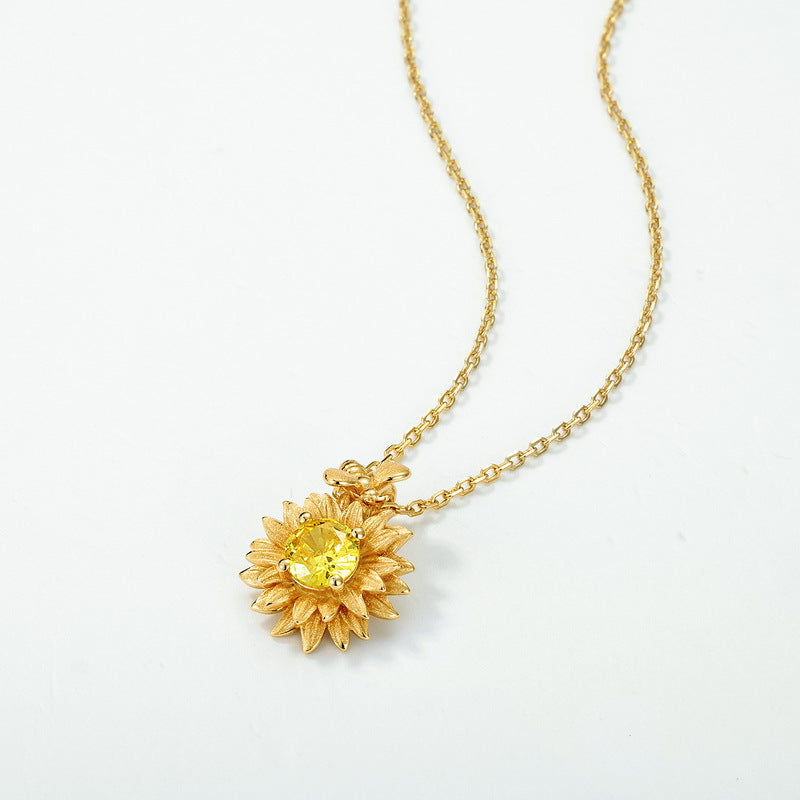 Gold-Plated Sunflower Necklace