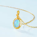 Gold Plated Synthetic Opal Charm Necklace