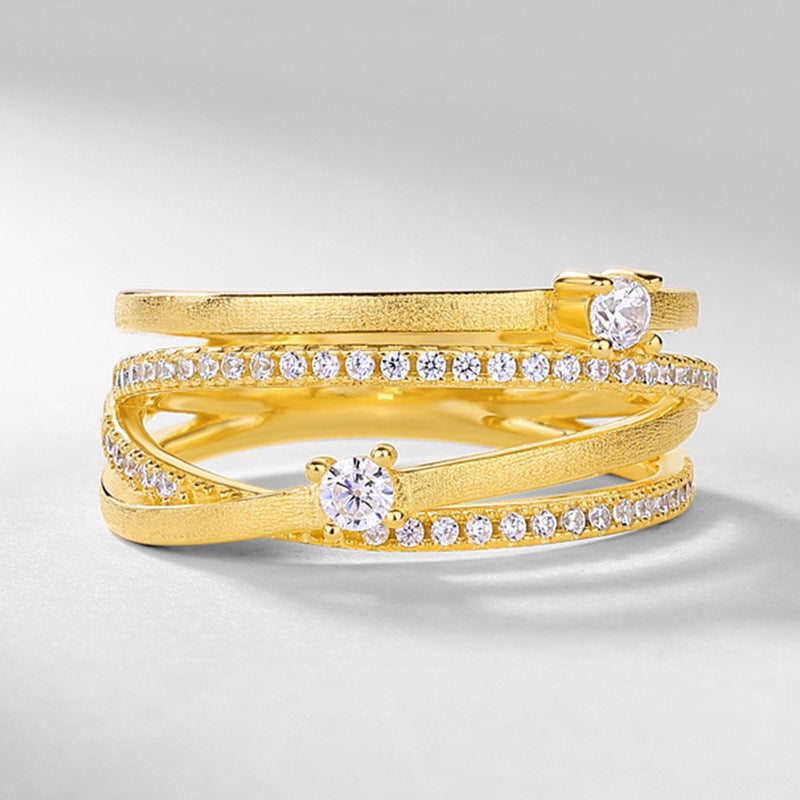 Gold-Plated Tri-Wrapped Zircon Ring