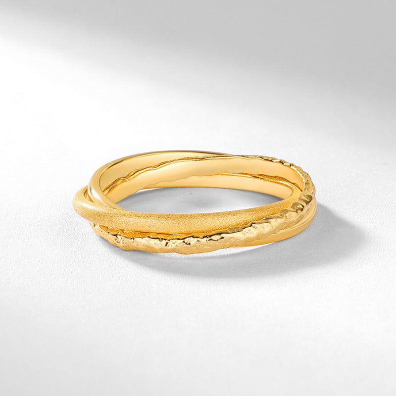 Gold-Plated Triple-Strap Ring