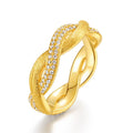 Gold-Plated Twisted Zircon Inlaid Ring – image 4