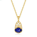 Gold-Plated Vintage Natural Lapis Lazuli Pendant Necklace