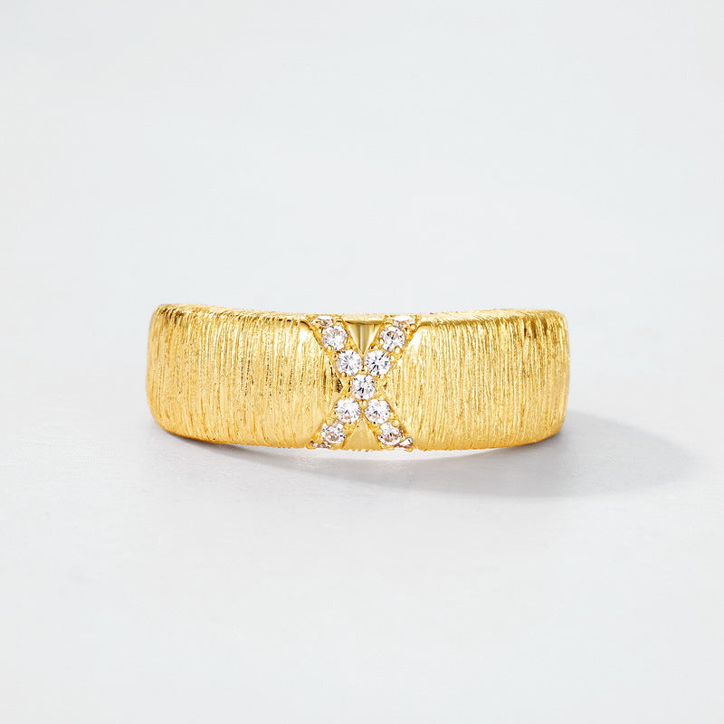 Gold Plated Zircon Inlaid Ring