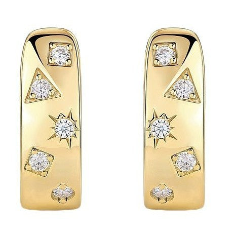 Gold-Tone Moissanite Earrings YCE627