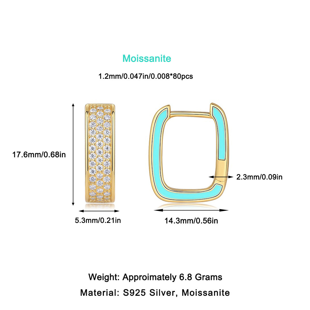 Gold-Tone Moissanite Earrings YCE627 – wholesale moissanite jewelry