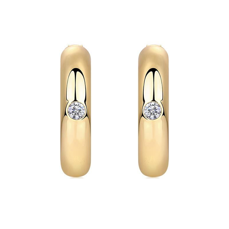 Gold-Tone Moissanite Earrings YCE627 – image 4