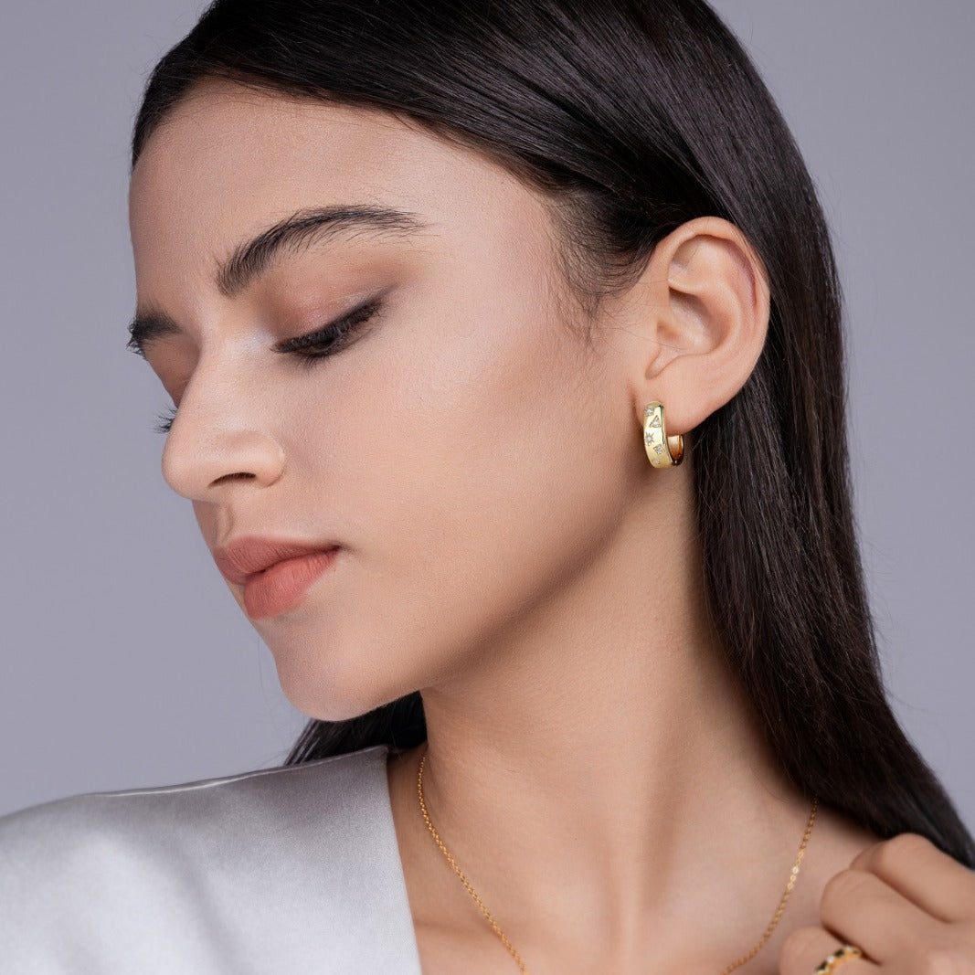 Gold-Tone Moissanite Earrings YCE627 – image 5