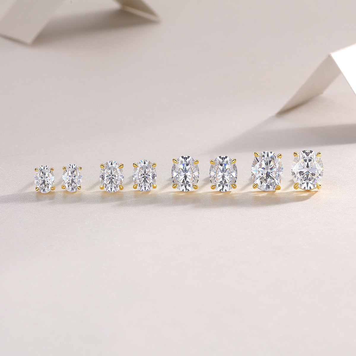 Gold-Tone Moissanite Stud Earrings YCE522 – wholesale moissanite jewelry