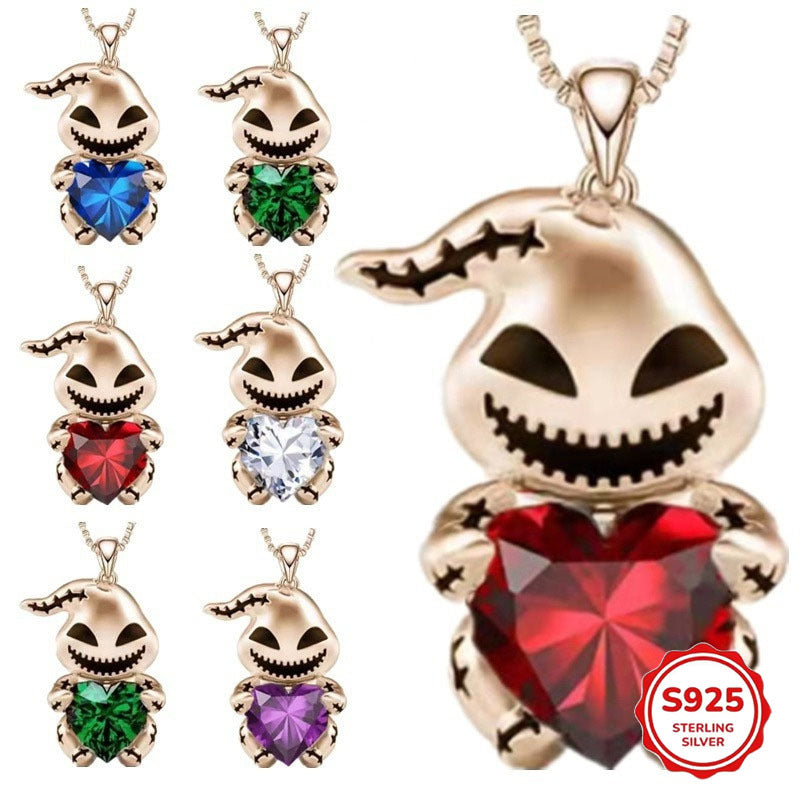 Halloween Baby Devil Heart Necklace – wholesale silver necklaces