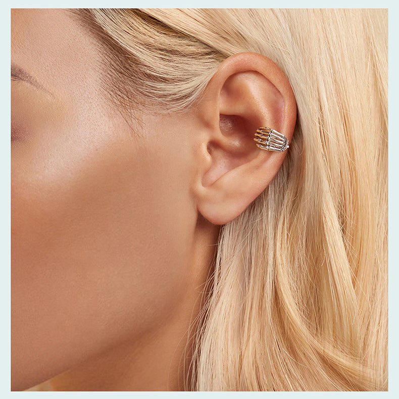 Halloween Skeleton Hand Ear Cuff – wholesale earrings in bulk