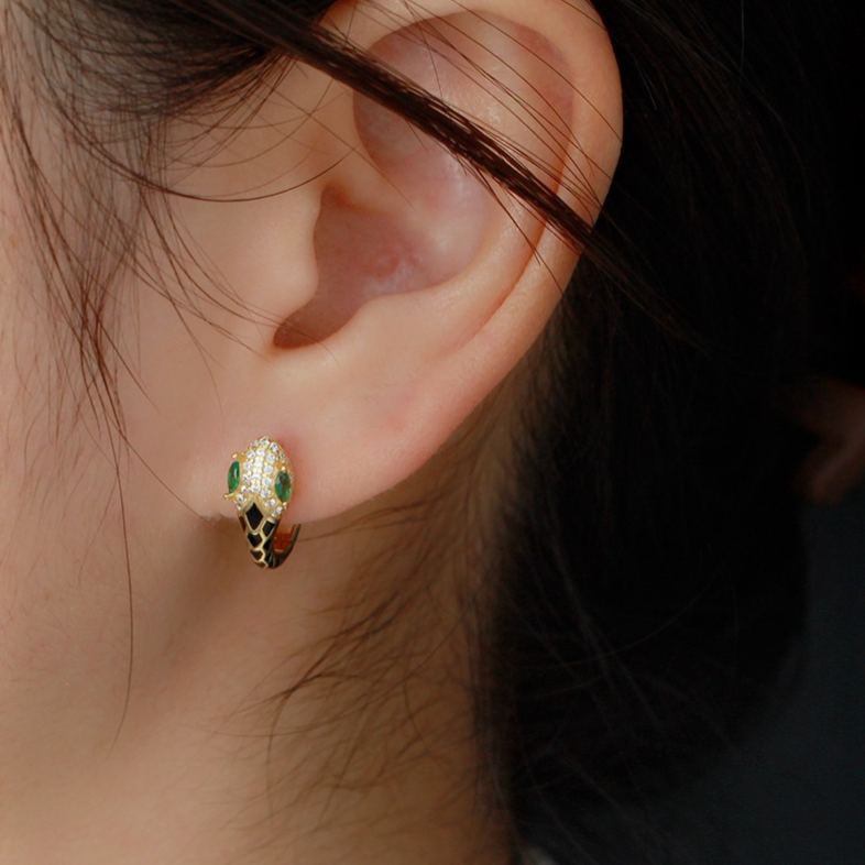 Halloween Snake-Shaped U-Hoop Earrings – earring hoops in bulk