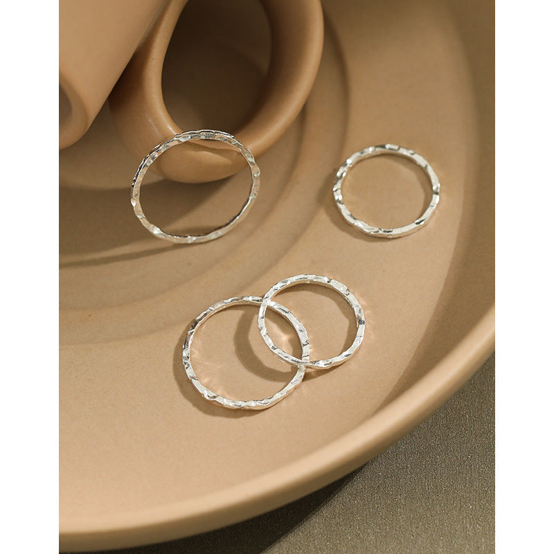 Organic Hammered Stacking Band Ring – wholesale silver rings