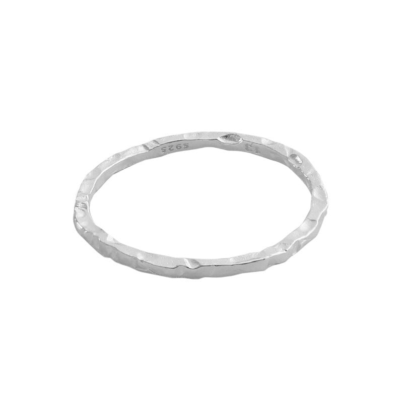 Organic Hammered Stacking Band Ring – image 4