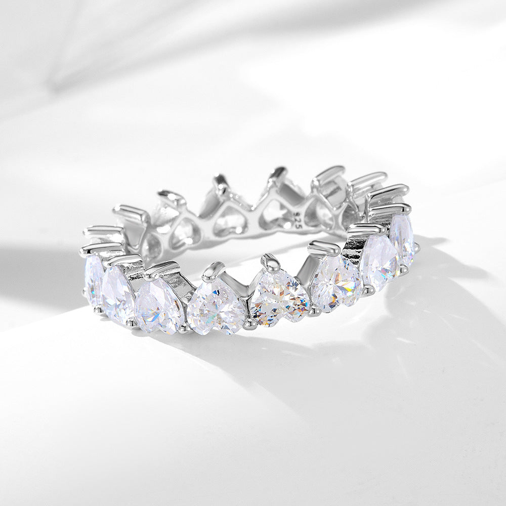 Heart Cut CZ Eternity Band Ring – image 4