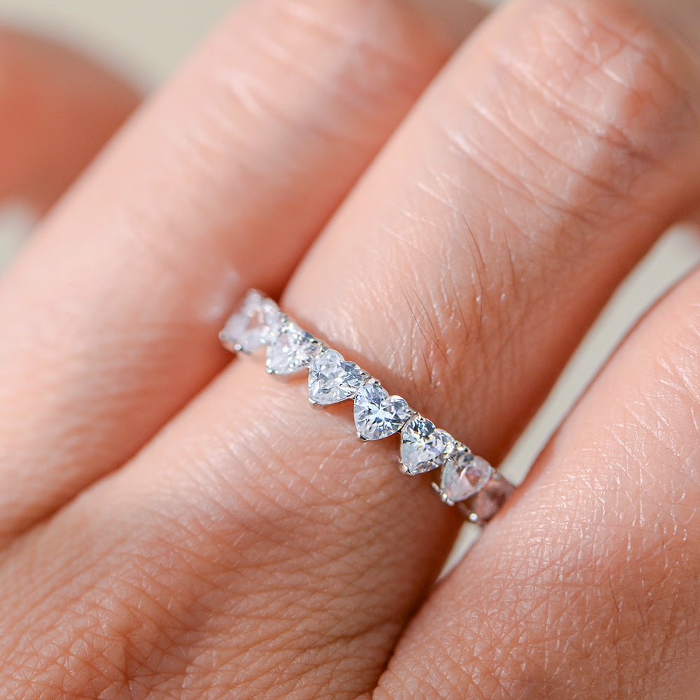Heart Cut CZ Eternity Band Ring – image 5